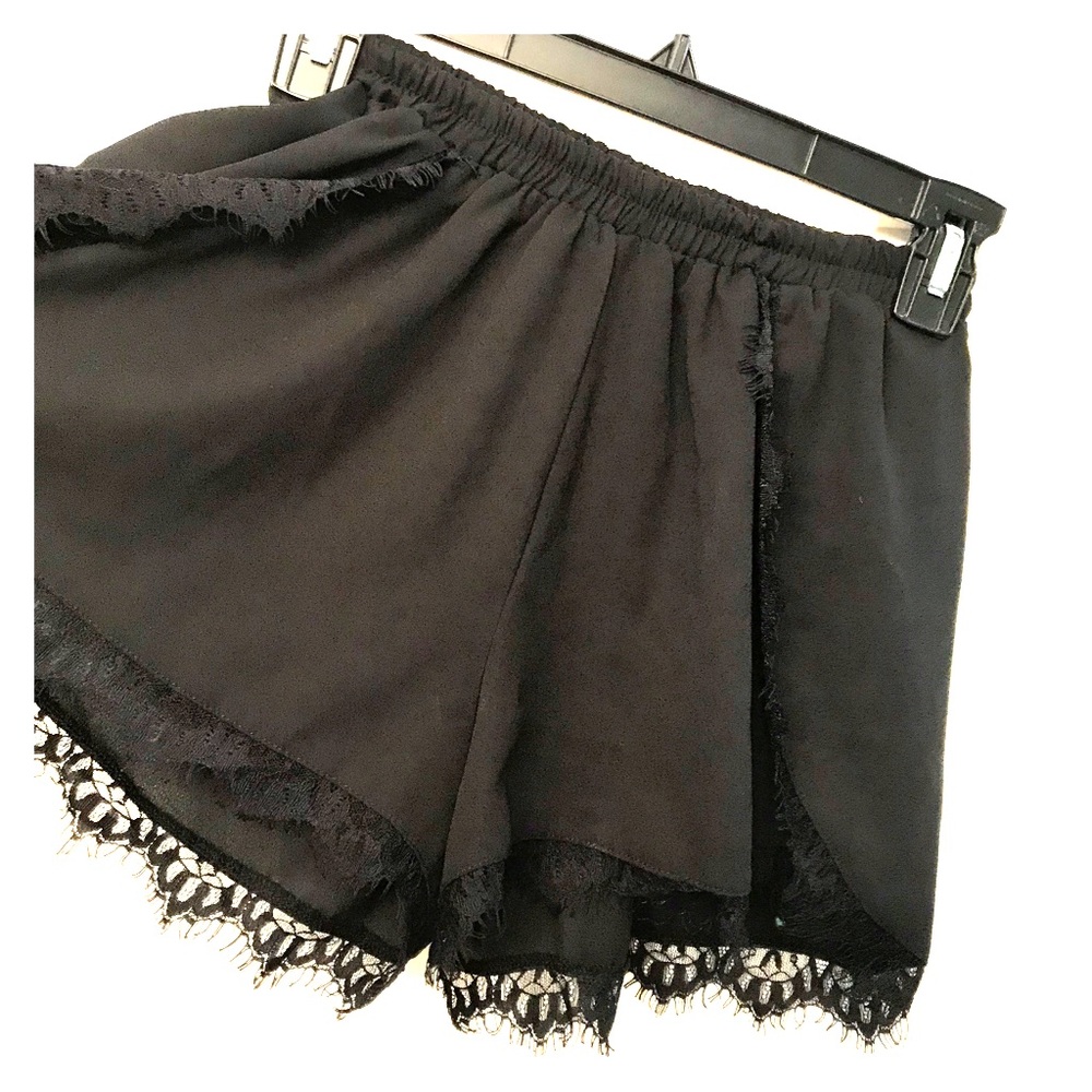 3 for $25 Black flowy shorts with lace